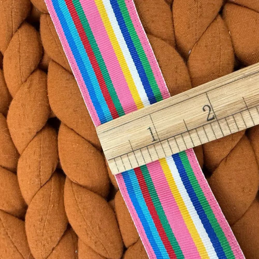 EQ Equestrian Horse Riding Rainbow Stripe Grosgrain Ribbon Belt M Medium Girls